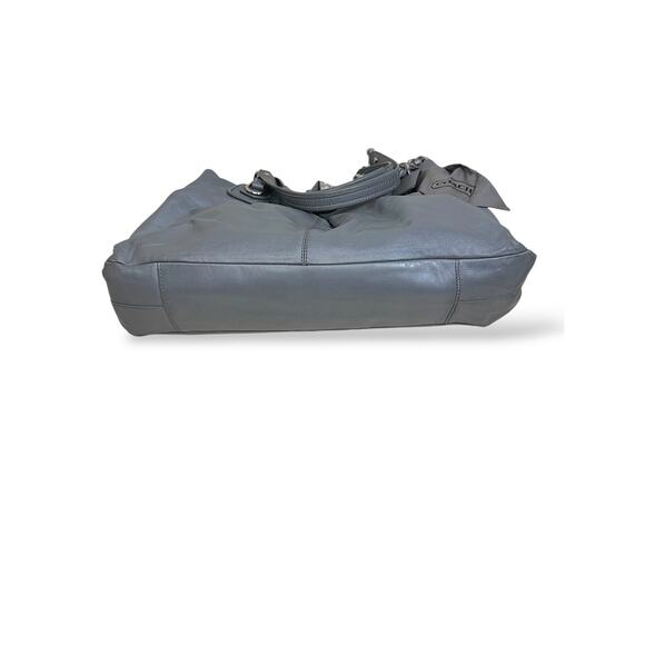 Coach Ashley Ruched Leather Satchel Gray Chain Shoulder Bag - Picture 11 of 15